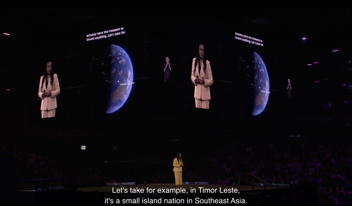 Timor-Leste highlighted on the globe during the AWS Summit London keynote